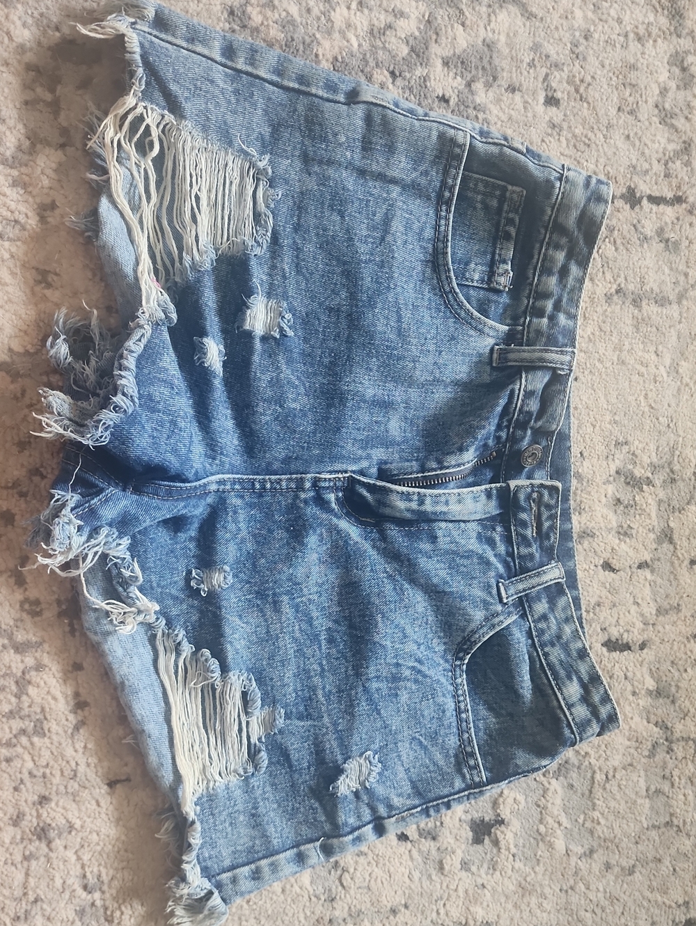 Women’s Blue Distressed Denim Shorts